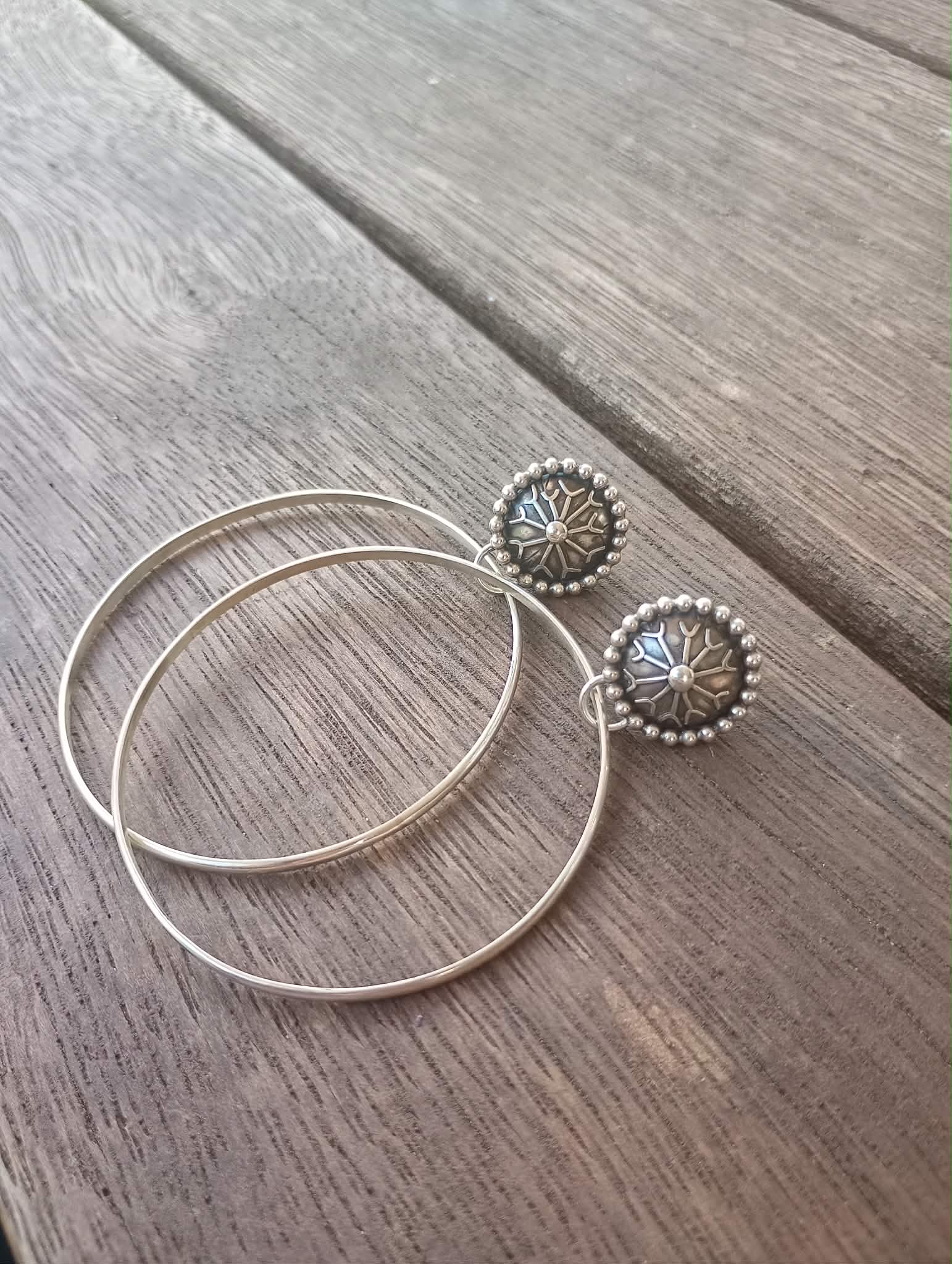 Dandelion Hoop Earrings